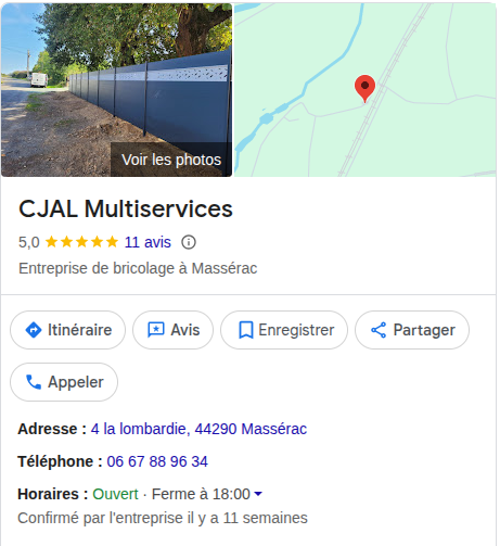 lien vers la fiche Google business de CJAL entreprise multiservices